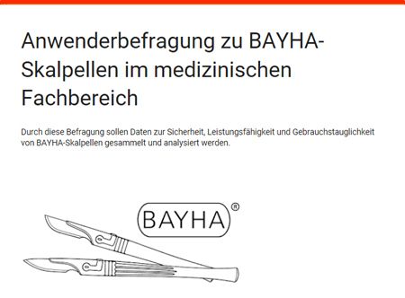 Anwenderbefragung Bayha Skalpelle im medizinischen Fachbereich